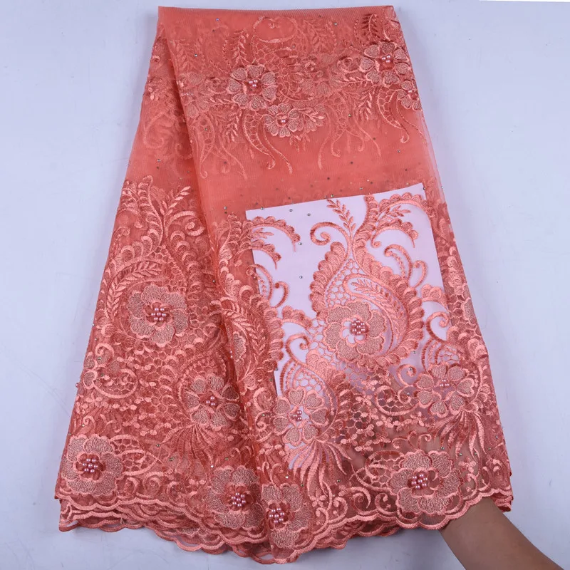 Hot Sale African Laces Fabric Embroidered Nigerian French Lace Fabric Peach High quality African French Net Lace Fabric Y1574
Hot Sale African Laces Fabric Embroidered Nigerian French Lace Fabric Peach High quality African French Net Lace Fabric Y1574