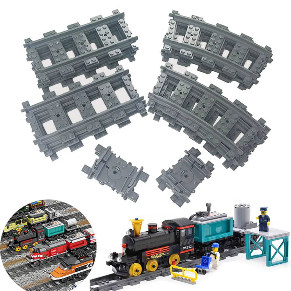 City Trains Track Train Flexible Tracks Rail Straight Curved Rails Building Block Bricks Model Compatible LegoINGs Children Toys
City Trains Track Train Flexible Tracks Rail Straight Curved Rails Building Block Bricks Model Compatible LegoINGs Children Toys