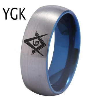 YGK Couple Wedding Jewelry For Lovers Masonic Tungsten Ring Silver With Blue Tungsten Wedding Ring Jewelry Fashion Gift Ring
YGK Couple Wedding Jewelry For Lovers Masonic Tungsten Ring Silver With Blue Tungsten Wedding Ring Jewelry Fashion Gift Ring