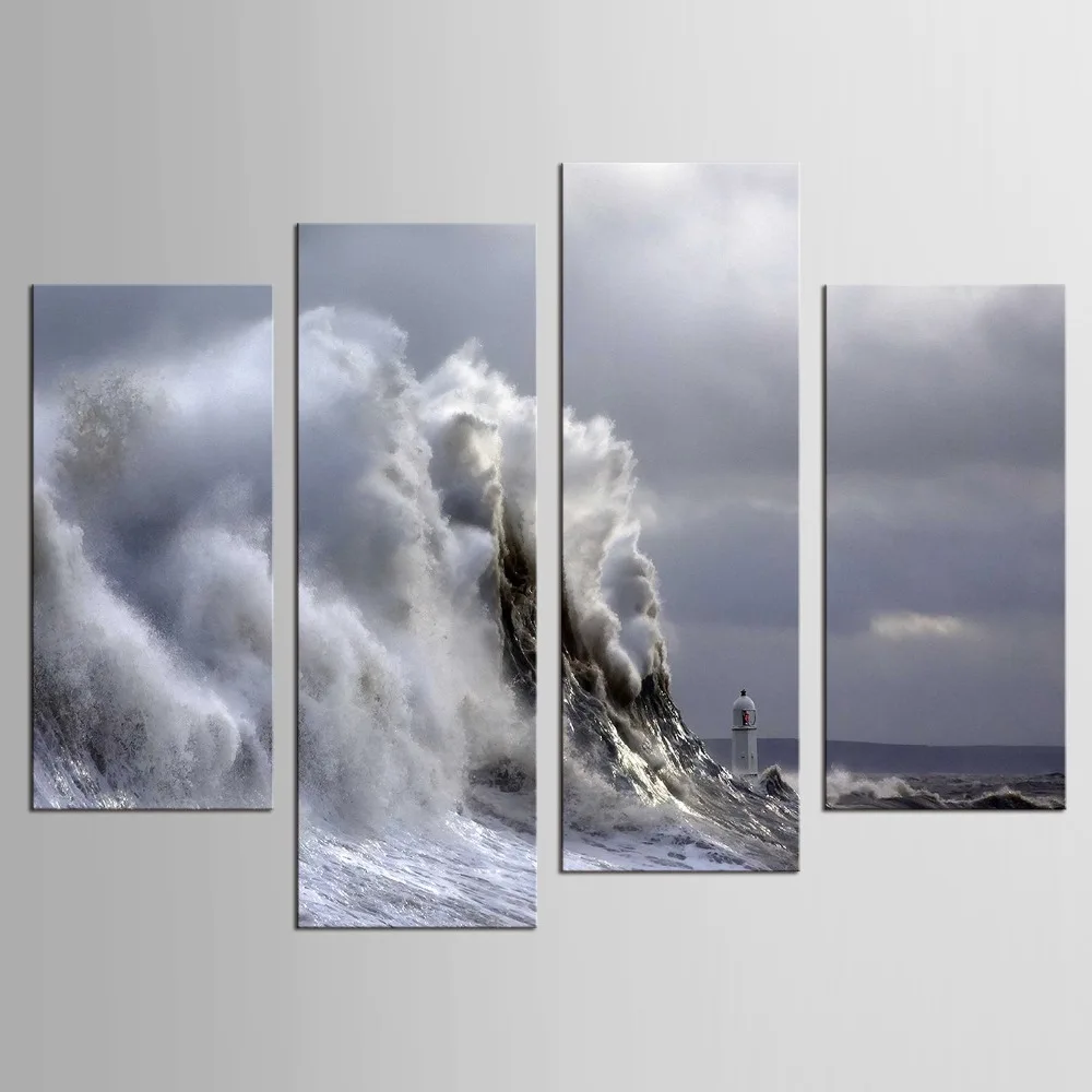 4 Panels Waves Picture Wall Decor Print on Canvas Oil Painting Canvas Painting for Christmas Gift
4 Panels Waves Picture Wall Decor Print on Canvas Oil Painting Canvas Painting for Christmas Gift