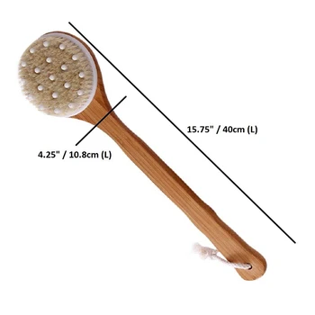 Body Bath Brush Natural bamboo long handle brush Back Scrubber Natural Boar Bristles Massage Nodes Exfoliator Bath Brush D35
Body Bath Brush Natural bamboo long handle brush Back Scrubber Natural Boar Bristles Massage Nodes Exfoliator Bath Brush D35