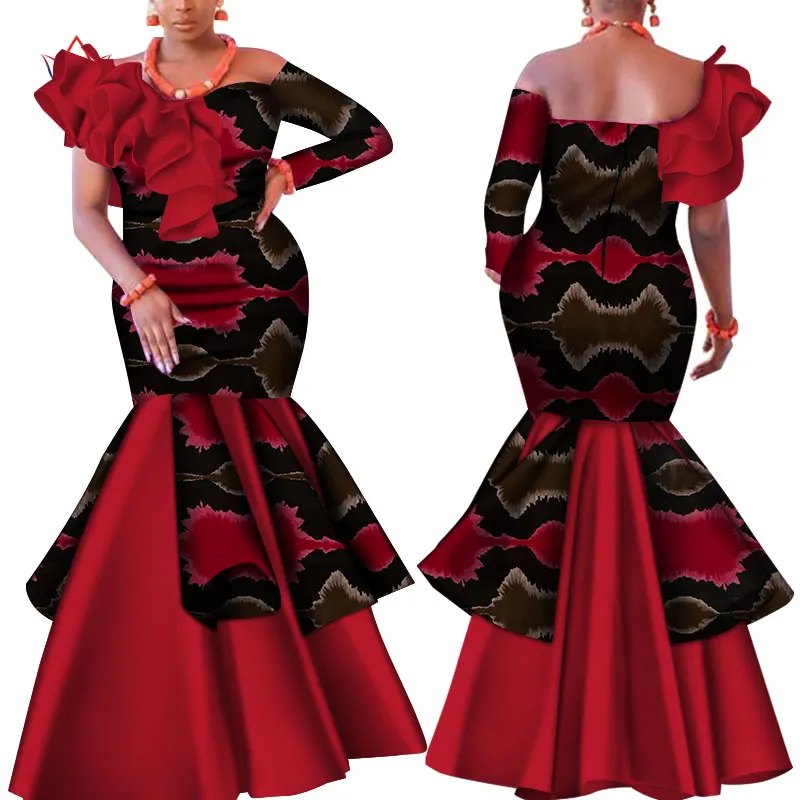 Danshiki Africa Dress for Women Bazin Riche one-shoulder Sexy Slash Neck Wedding Party Dress Traditional African Clothing WY4224
Danshiki Africa Dress for Women Bazin Riche one-shoulder Sexy Slash Neck Wedding Party Dress Traditional African Clothing WY4224