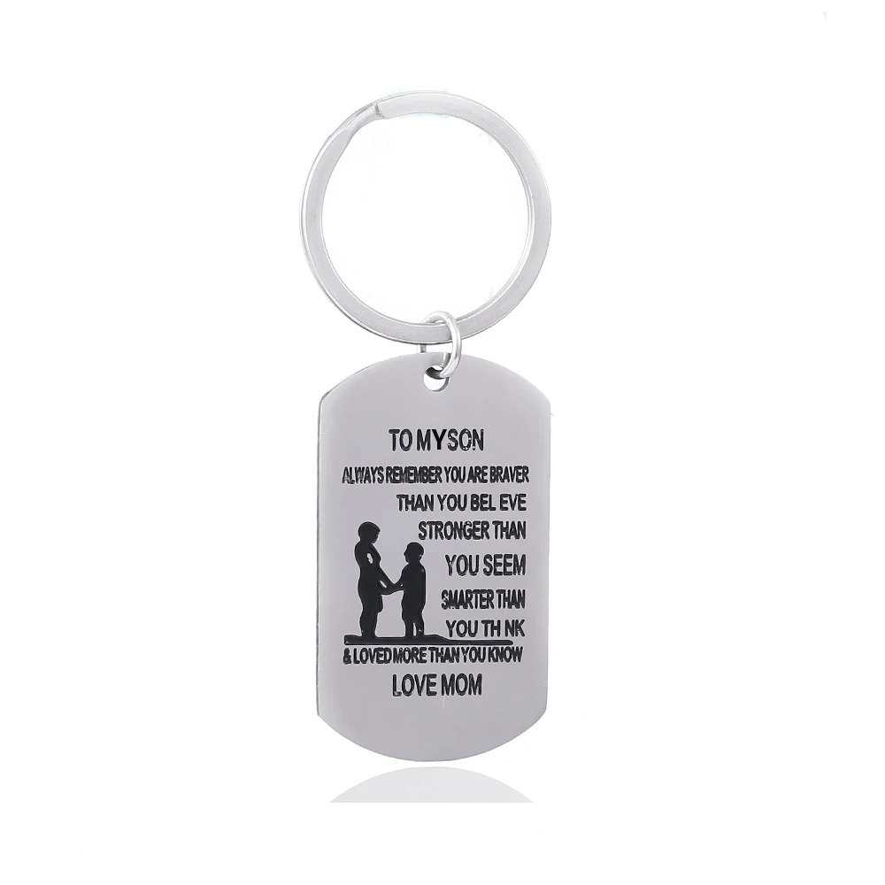 Zhijia Mother Son stainless steel Key Chain Ring To My Son - You are Braver Stronger Smarter than you think - Love Mom
Zhijia Mother Son stainless steel Key Chain Ring To My Son - You are Braver Stronger Smarter than you think - Love Mom