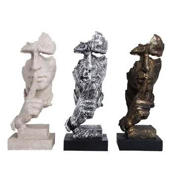 Creative Silence Is Gold, Abstract Sculpture, Handicraft, Thinker, European Style Antique Office Living Room Decorations.
Creative Silence Is Gold, Abstract Sculpture, Handicraft, Thinker, European Style Antique Office Living Room Decorations.