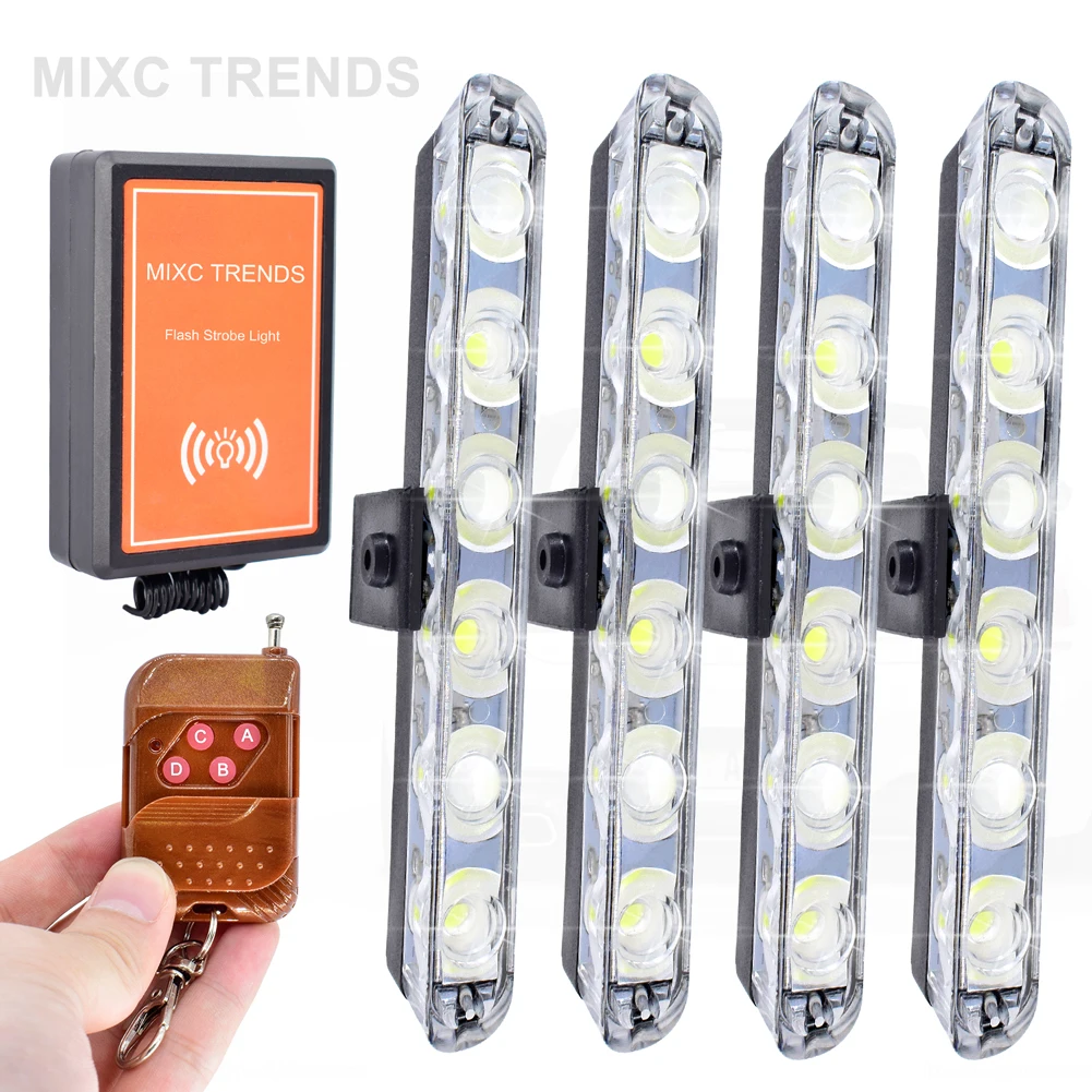 Wireless Remote Stroboscope Led Police Light 4*6 Led Car Truck Ambulance Emergency Flashing Firemen Strobe Warning Light DC 12V
Wireless Remote Stroboscope Led Police Light 4*6 Led Car Truck Ambulance Emergency Flashing Firemen Strobe Warning Light DC 12V