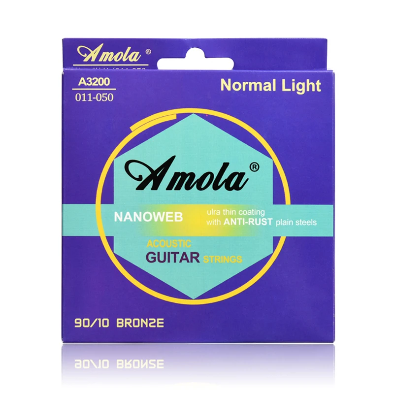 Amola A3200 Acoustic Guitar Strings 011 set thin Coating with ANTI-RUST Plain Steels Acoustic Folk Guitar String
Amola A3200 Acoustic Guitar Strings 011 set thin Coating with ANTI-RUST Plain Steels Acoustic Folk Guitar String