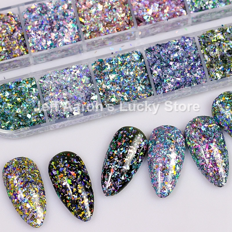 12 Color Laser Firework Glitter Gel Nail Polish Powder Sequins Paillette Irregular Shape Chameleon For Nail Art Decorations
12 Color Laser Firework Glitter Gel Nail Polish Powder Sequins Paillette Irregular Shape Chameleon For Nail Art Decorations