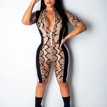 Women Striped Bodycon Snake Print Rompers Skinny 2019 Summer Zipper Deep V-Neck Shorts Jumpsuit Casual Sexy Bodysuit
Women Striped Bodycon Snake Print Rompers Skinny 2019 Summer Zipper Deep V-Neck Shorts Jumpsuit Casual Sexy Bodysuit