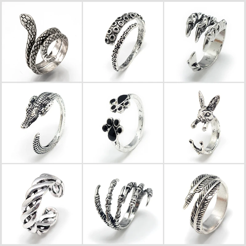 12pcs 16-21mm Alloy Finger Rings Wide Band Rings Snake Crocodile Claw Hand Skull Rabbit Antique Silver Halloween Party Jewelry
12pcs 16-21mm Alloy Finger Rings Wide Band Rings Snake Crocodile Claw Hand Skull Rabbit Antique Silver Halloween Party Jewelry