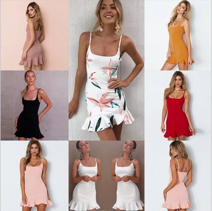 2019 New Spaghetti Strap Ruffles Mermaid Tight Mini Sexy Dress Women Summer Dress Sleeveless High Waist Bodycon Dress
2019 New Spaghetti Strap Ruffles Mermaid Tight Mini Sexy Dress Women Summer Dress Sleeveless High Waist Bodycon Dress