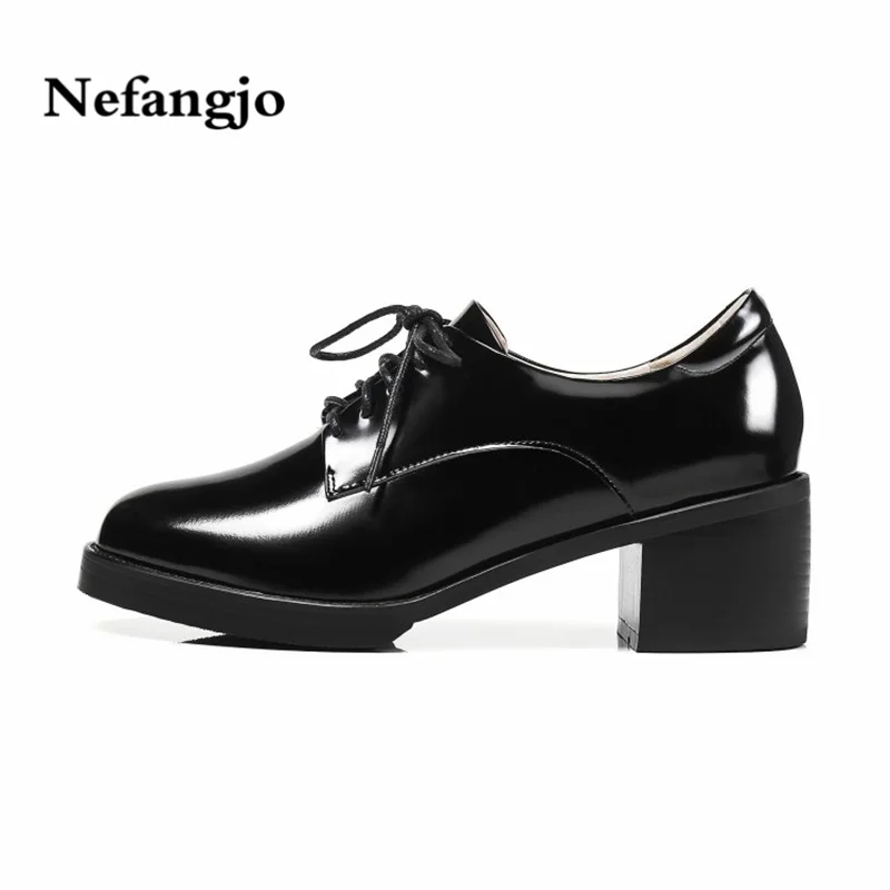 Nefangjo 2018 Shoes Women Genuine Leather Lace-Up Round Toe Square Heel Ankle Boots Women Fashion Non-Slip Casual Women Boots 
Nefangjo 2018 Shoes Women Genuine Leather Lace-Up Round Toe Square Heel Ankle Boots Women Fashion Non-Slip Casual Women Boots