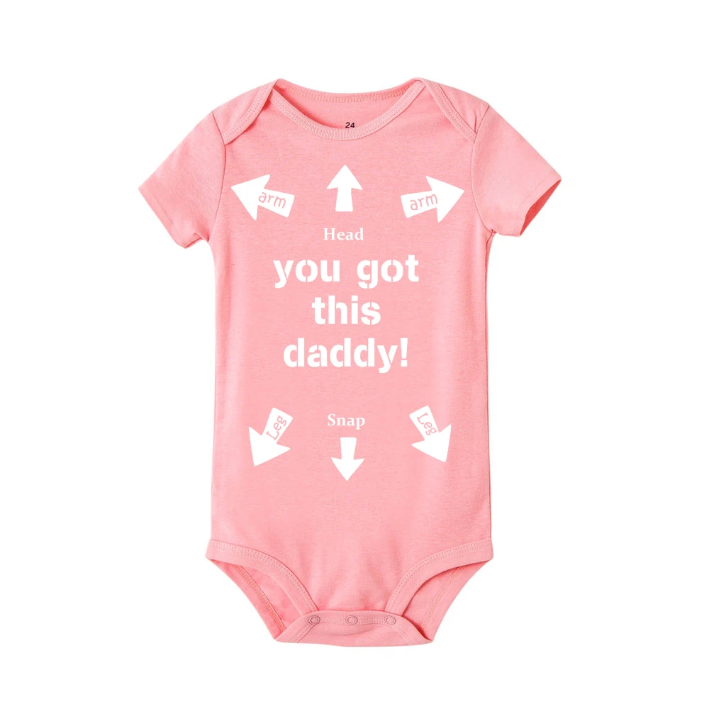 

Newborn Infant Girls Boy romper You Got This Daddy print Short Sleeve outfit Funny Cotton Rompers Jumpsuit Outfit Father Gift
