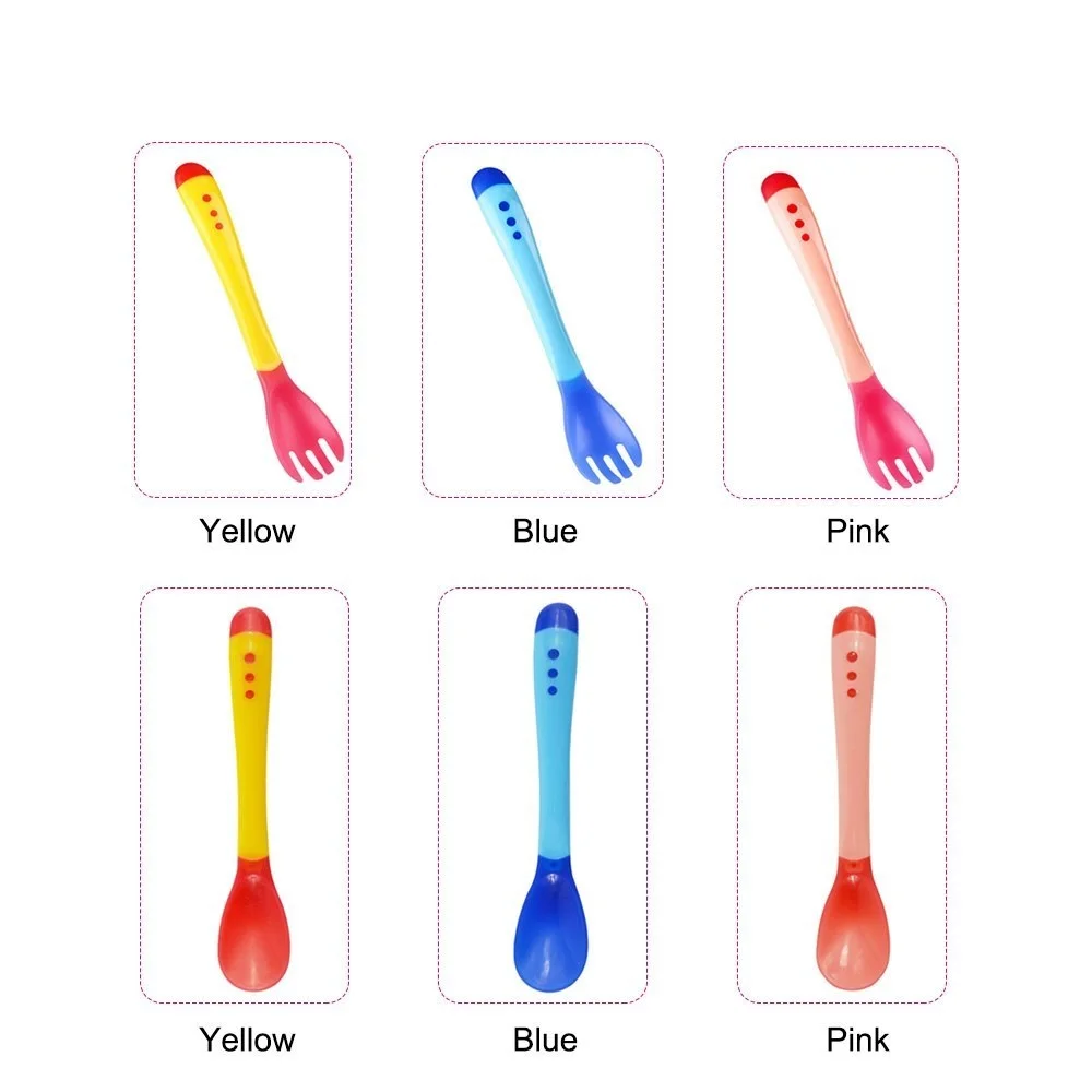Newborn Infant Baby Spoon&Fork Tableware Safety Temperature Sensing Baby Feeding Spoon Flatware Random Color
Newborn Infant Baby Spoon&Fork Tableware Safety Temperature Sensing Baby Feeding Spoon Flatware Random Color
