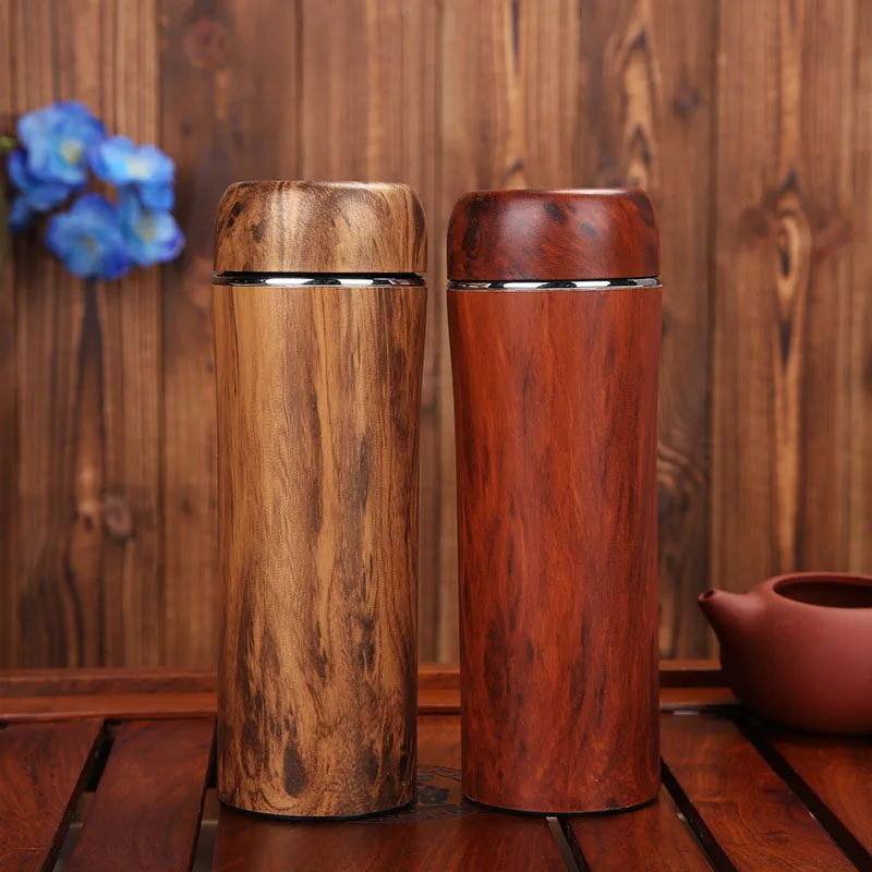 Stainless Steel Water Bottles 2 Colors Double Wall Insulation Tea Cups Wooden Bamboo Color Thermos Cups ZA6815
Stainless Steel Water Bottles 2 Colors Double Wall Insulation Tea Cups Wooden Bamboo Color Thermos Cups ZA6815