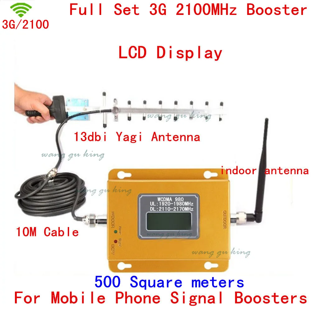 Full Set LCD 3G UMTS WCDMA 2100Mhz Repeater Mobile Phone 3G Signal Booster WCDMA Signal Repeater Amplifier +13db Yagi antennas
Full Set LCD 3G UMTS WCDMA 2100Mhz Repeater Mobile Phone 3G Signal Booster WCDMA Signal Repeater Amplifier +13db Yagi antennas