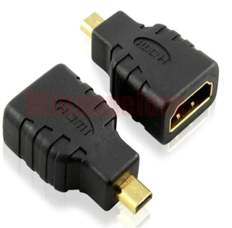 500 шт. Micro HDMI Тип D штекер-HDMI тип A гнездо адаптер конвертер коннектор | Компьютеры и