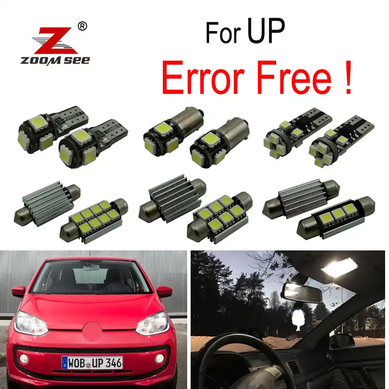 8pcs Led License Plate Lamp For Vw For Volkswagen Up 2012 2016 Led Bulb Interior Dome Light Kit