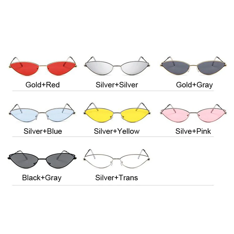 Женские солнцезащитные очки кошачий глаз маленькие винтажные в стиле ретро