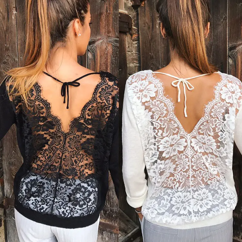 2018 Brand New Sexy Women's Longsleeve Loose Lace Back Casual Shirt Autumn Tops T-Shirt Fashion Women Clothes
2018 Brand New Sexy Women's Longsleeve Loose Lace Back Casual Shirt Autumn Tops T-Shirt Fashion Women Clothes