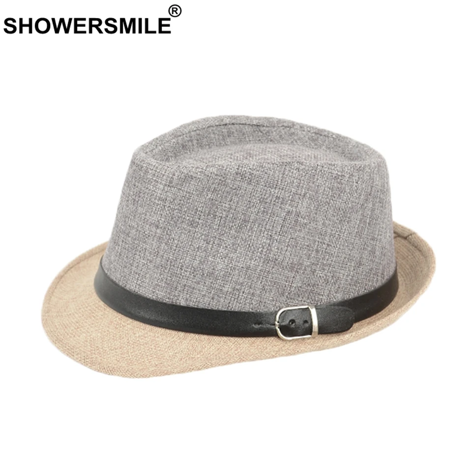 SHOWERSMILE Fedora Hats For Men Linen Grey Beige Jazz Cap With Belt Male Patchwork Brand Summer Vintage Beach Outdoor Panama Hat
SHOWERSMILE Fedora Hats For Men Linen Grey Beige Jazz Cap With Belt Male Patchwork Brand Summer Vintage Beach Outdoor Panama Hat