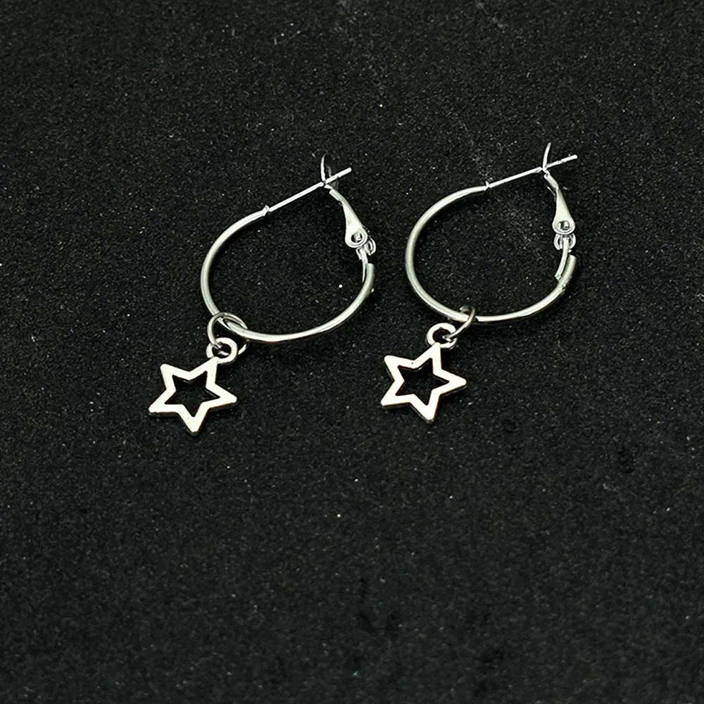 Simple Geometric Round Earrings Women Party Jewelry Silver Color Star Drop Dangle Earring Small Circle Earing
Simple Geometric Round Earrings Women Party Jewelry Silver Color Star Drop Dangle Earring Small Circle Earing