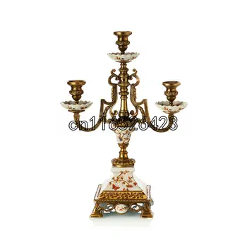 High-grade bronze inlaid ceramic Candlestick ornaments European style living room furnishings candlestick
High-grade bronze inlaid ceramic Candlestick ornaments European style living room furnishings candlestick
