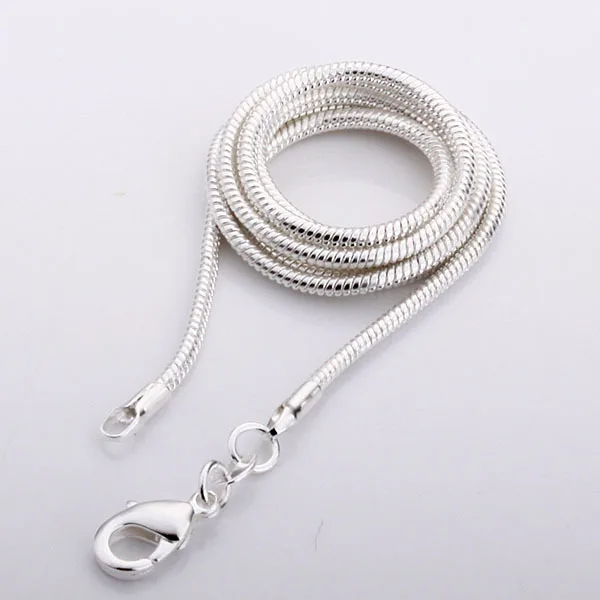 5pcs Fashion 16-30 Inch Silver Solid 6MM Snake Necklace Chain Men Women Hot Gift