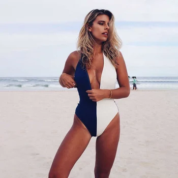New Model Fashion Dark Blue With White Bandage Bodysuit Summer Sexy Deep V Neck Sleeveless Bodycon Chic Patchwork Women Bikini
New Model Fashion Dark Blue With White Bandage Bodysuit Summer Sexy Deep V Neck Sleeveless Bodycon Chic Patchwork Women Bikini