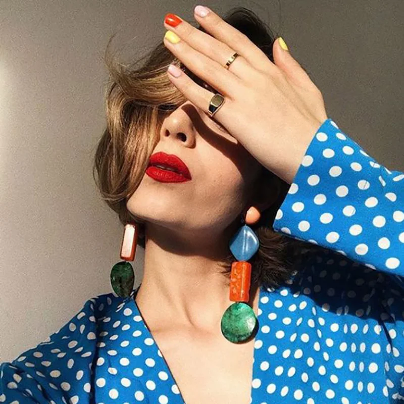 JUJIA Vintage Geometric Statement Acrylic Earrings For Women Resin Jewelry Dangle Drop Earring Bijoux
JUJIA Vintage Geometric Statement Acrylic Earrings For Women Resin Jewelry Dangle Drop Earring Bijoux