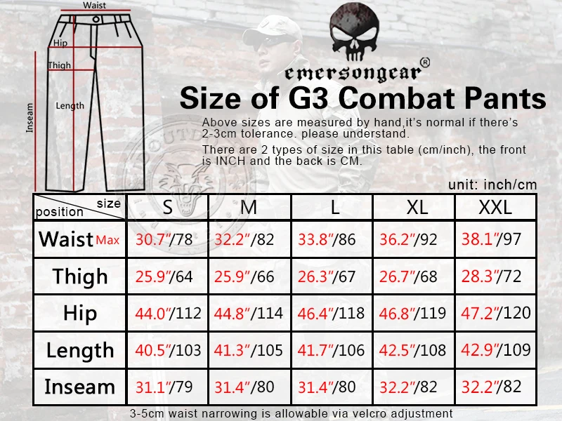 Crye Precision Combat Pants Size Chart