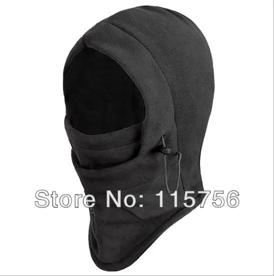 

Black color Warm Fleece Solid Color Winter Masks Mask Hat Protected Ear Beanies Skull Snowboard Cap6255
