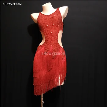 Woman sexy red rhinestone fringed dress singer stage dance nightclub show model Latin dance hula show dress
Woman sexy red rhinestone fringed dress singer stage dance nightclub show model Latin dance hula show dress