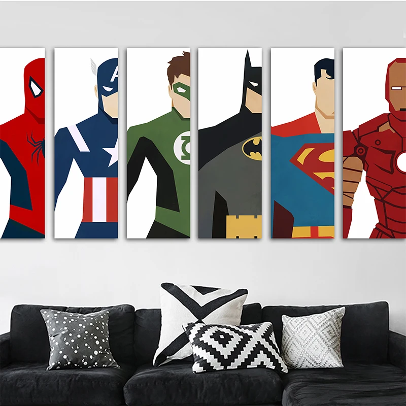 6 Panel Exclusive Marvel Super Hero Superman Batman Canvas Print Painting Poster Cartoon Wall Picture For Living Room Home Decor
6 Panel Exclusive Marvel Super Hero Superman Batman Canvas Print Painting Poster Cartoon Wall Picture For Living Room Home Decor