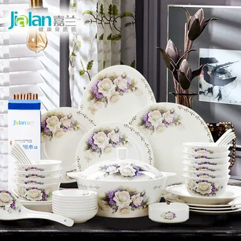 Chinese home dishes set garland fresh garden 28/56 head bone china tableware with wedding gift
Chinese home dishes set garland fresh garden 28/56 head bone china tableware with wedding gift