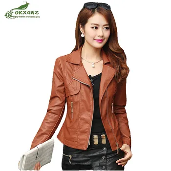 Autumn Women Pu Leather Jacket Slim Motor Outwear Coat Zippers Roupas De Couro Femininos Plus Size S-4XL Elegant Punk CoatOKXGNZ
Autumn Women Pu Leather Jacket Slim Motor Outwear Coat Zippers Roupas De Couro Femininos Plus Size S-4XL Elegant Punk CoatOKXGNZ