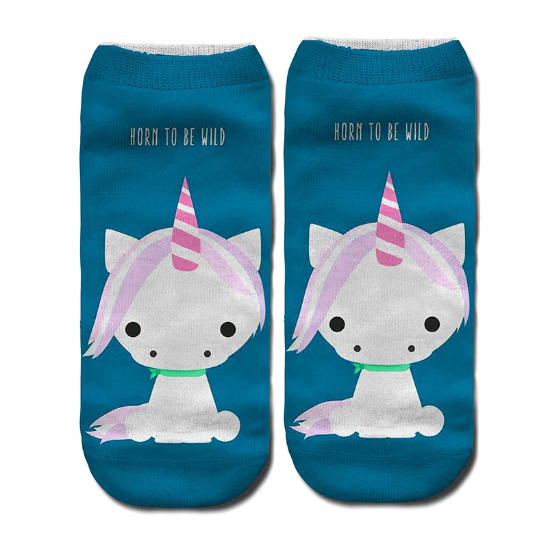 Fashion 3D Cute Short Socks Women Student Harajuku Print Kawaii Animal Warm Ankle Funny for Female Girls Birthday Gift | Женская одежда