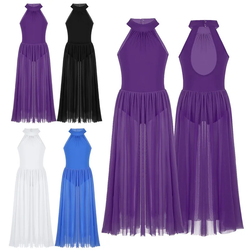 Kids Girls Sleeveless Mock T-Neck Leotard Bodysuit with Mesh Maxi Skirt for Celebration of Spirit Praise Lyrical Dance Dresses
Kids Girls Sleeveless Mock T-Neck Leotard Bodysuit with Mesh Maxi Skirt for Celebration of Spirit Praise Lyrical Dance Dresses