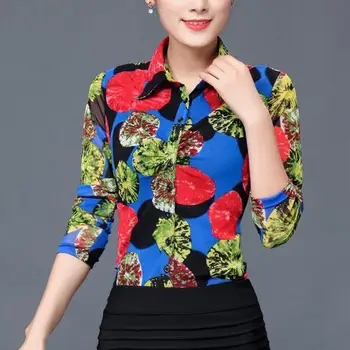 2018 New Fall Spring Fashion Women Printed Floral Pattern Slim Full Sleeve Mesh Blouse Shirt , Casual Female Womens 3XL Blouses 
2018 New Fall Spring Fashion Women Printed Floral Pattern Slim Full Sleeve Mesh Blouse Shirt , Casual Female Womens 3XL Blouses