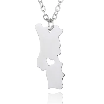 Trendy Portugal Map Necklace Portugal Stainless Steel Heart Pendant Necklace Women Fashion Map Jewellery Gift 12pcs/lot
Trendy Portugal Map Necklace Portugal Stainless Steel Heart Pendant Necklace Women Fashion Map Jewellery Gift 12pcs/lot