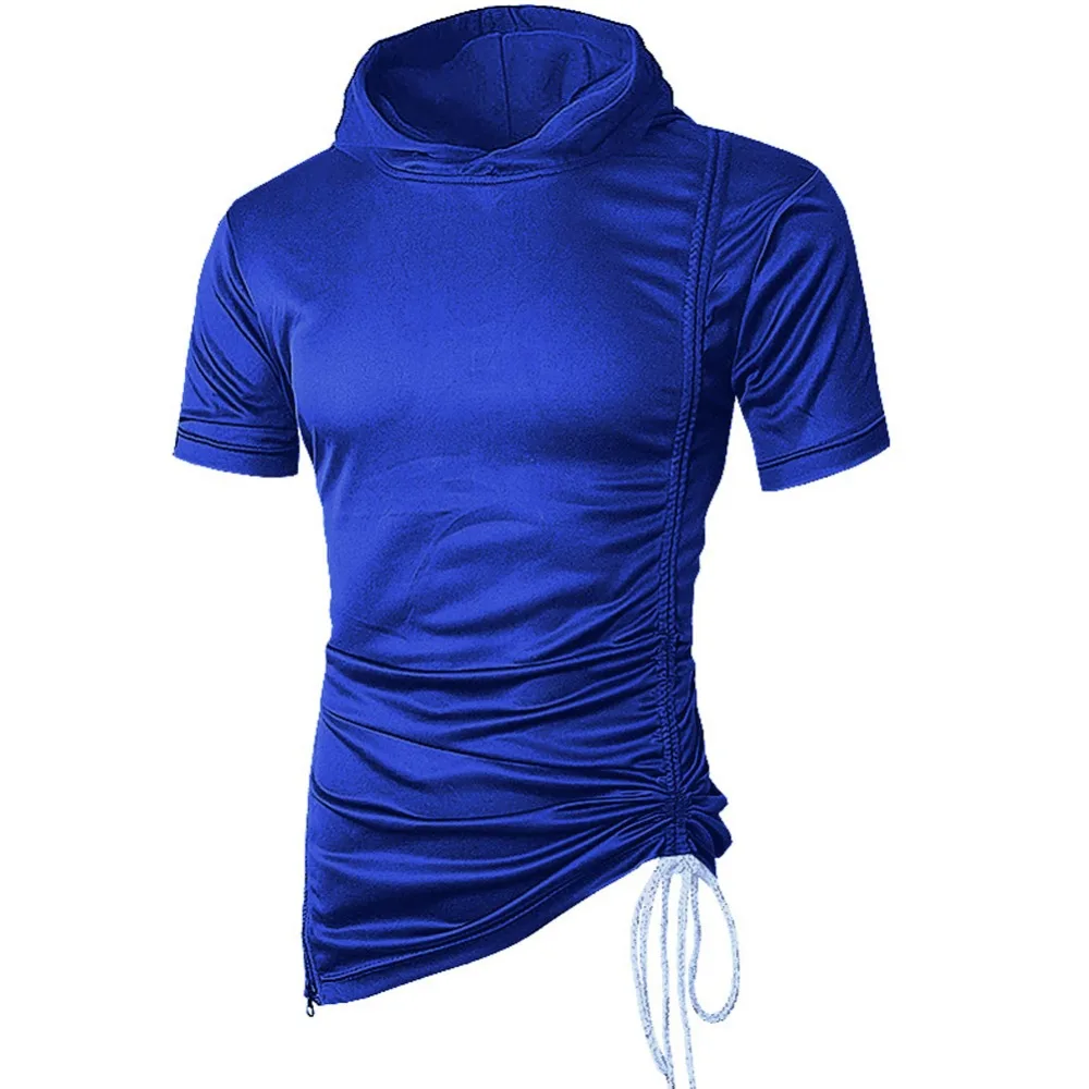 Summer Men'S Solid-Color Leisure Hooded T-Shirt Personality Pendulum Men'S Slim Short-Sleeved T-Shirt Handsome Fashion Clothes
Summer Men'S Solid-Color Leisure Hooded T-Shirt Personality Pendulum Men'S Slim Short-Sleeved T-Shirt Handsome Fashion Clothes