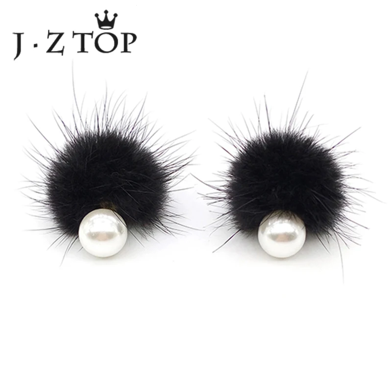 JZTOP Cute Hair Imitation Pearls Double Stud Earrings Woman Winter Black Mink Hair ball Earring Female Christmas Jewelry Gifts
JZTOP Cute Hair Imitation Pearls Double Stud Earrings Woman Winter Black Mink Hair ball Earring Female Christmas Jewelry Gifts