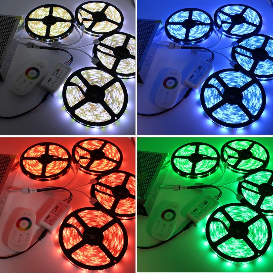 DC12V 5050 LED Strip Waterproof RGB RGBW Led Light Flexible Tape+Touch Remote Controller +12V Power adapter Kit 30M 20M 10M 5M DC12V 5050 LED Strip Waterproof RGB RGBW Led Light Flexible Tape+Touch Remote Controller +12V Power adapter Kit 30M 20M 10M 5M