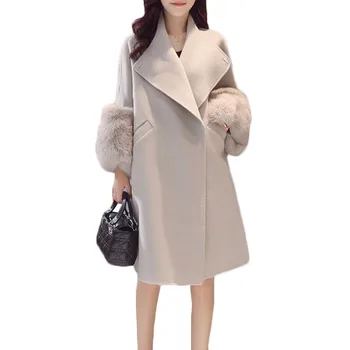 2019 Autumn Winter Women Woolen Coat Fashion Long Slim Stitching Wool Coat Women's Casual Loose Warm Long Sleeve Overcoat E096
2019 Autumn Winter Women Woolen Coat Fashion Long Slim Stitching Wool Coat Women's Casual Loose Warm Long Sleeve Overcoat E096