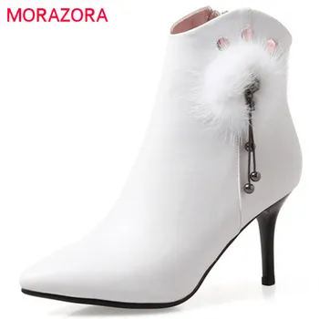 MORAZORA Top quality cow leather boots in spring autumn high heels shoes woman ankle boots sexy lady party boots zip solid 
MORAZORA Top quality cow leather boots in spring autumn high heels shoes woman ankle boots sexy lady party boots zip solid