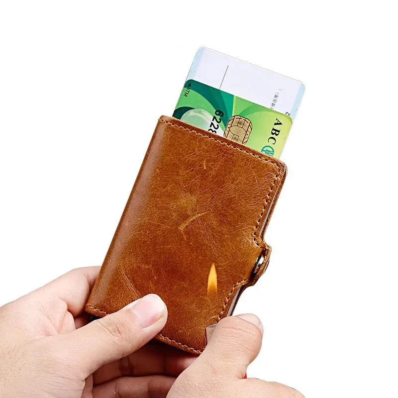 Wholesale 2019 Business Credit Card Holder And Women Card Holder RFID Vintage Aluminium Box Genuine Leather Travel Card Wallet
Wholesale 2019 Business Credit Card Holder And Women Card Holder RFID Vintage Aluminium Box Genuine Leather Travel Card Wallet