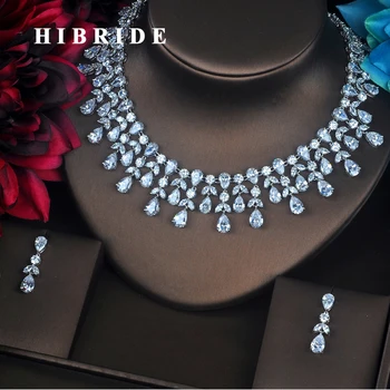 HIBRIDE Luxury Design Jewelry Water Drop Full Z Stone Jewelry Sets For Women Necklace Set Wedding Bride Dress Accessories N-375
HIBRIDE Luxury Design Jewelry Water Drop Full Z Stone Jewelry Sets For Women Necklace Set Wedding Bride Dress Accessories N-375
