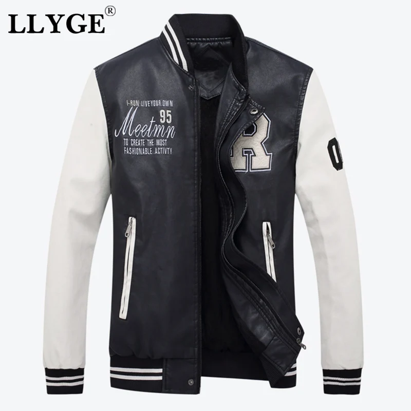 LLYGE Men's Faux Leather Baseball Jacket Coat Embroidery Thick Fleece PU Mens Spell Jackets Coats Spring Male Streetwear Clothes
LLYGE Men's Faux Leather Baseball Jacket Coat Embroidery Thick Fleece PU Mens Spell Jackets Coats Spring Male Streetwear Clothes