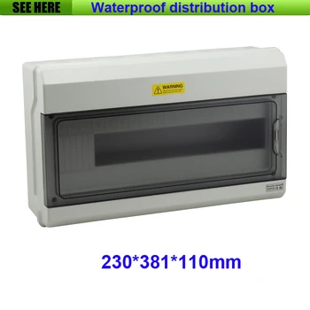 PC Material IP66 Waterproof Distribution Box High Quality 18way Distribution Box 230*381*110mm
PC Material IP66 Waterproof Distribution Box High Quality 18way Distribution Box 230*381*110mm