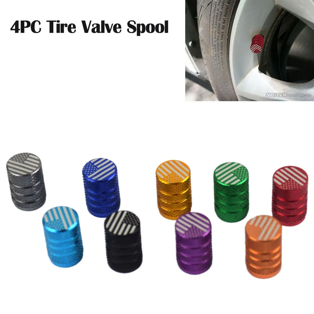 Tire valve cover 4X American flag valve cap New car tire aluminum alloy nozzle cap Car color dust cap L0704 
Tire valve cover 4X American flag valve cap New car tire aluminum alloy nozzle cap Car color dust cap L0704