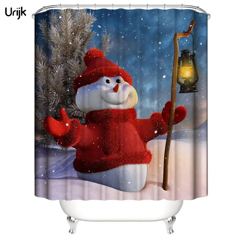 Urijk Home Christmas Decorations Shower Curtain New Year Home Textile Snowman Print Curtains for Bathroom Waterproof Cortina
Urijk Home Christmas Decorations Shower Curtain New Year Home Textile Snowman Print Curtains for Bathroom Waterproof Cortina